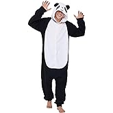 Dodheah Adult Panda Onesie Pajamas Unisex Halloween Party Animal Costume Cosplay Jumpsuit One-Piece Sleepwear