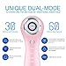 Hangsun Facial Cleansing Brush SC200 Facial Brush Face Brush for Cleansing and Exfoliating Sonic Waterproof Cleansing System with 3 Replacement Heads (Pink)