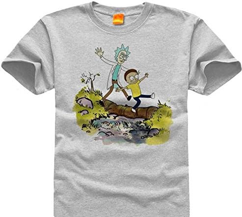Rick and Morty Mens Tri-blend Funny Soft T-shirt Grey (XXL)