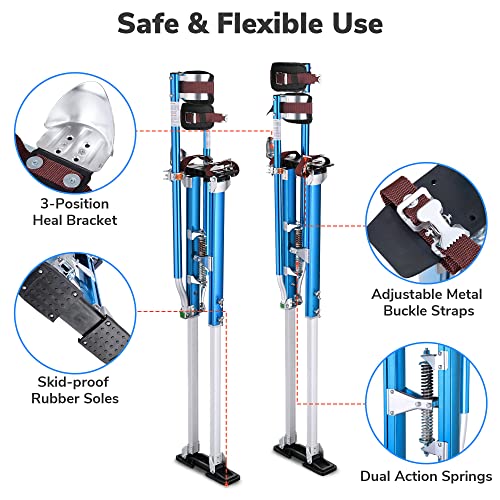 Drywall Stilts 50" 64" Adjustable Aluminum Tool Stilt with