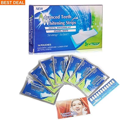 Impressive Smile At-Home Professional 3D Teeth Whitening Strips Advanced Teeth Cleaning Care Double Elastic Gel 28 Counts (14 Upper and 14 Lower Strips), Mint Flavor