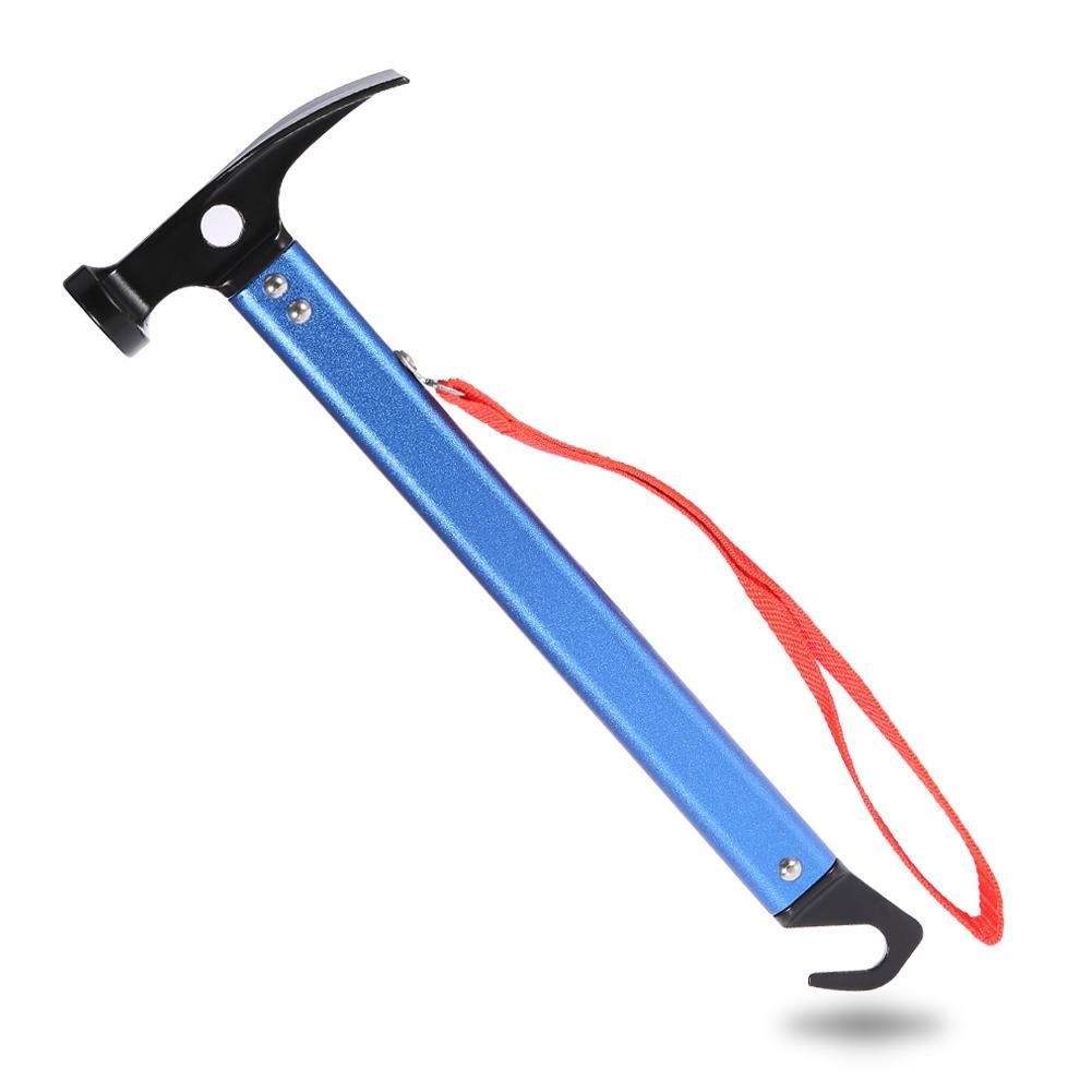 Eidoct Tent Hammer,3 Colors Tent Peg Puller,Lightweight Outdoor Camping Tent Aluminum Alloy Hammer,Outdoor Camping Tent Peg Stake Hammer (Blue)