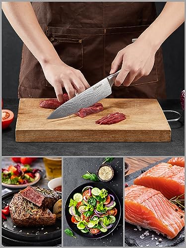 D.Perlla Kitchen Knives, 15 Set Professional Kitchen Knives Set, Stainless Steel Super Sharp Kitchen Knives Set, Knife Block A uto Sharpening