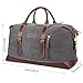 PRASACCO Oversized Canvas Duffel Bags for Men, Travel Tote Shoulder Handbag Weekend Bag for Women, Gray