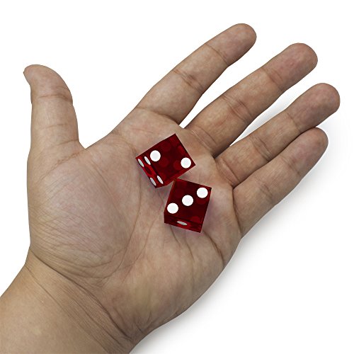 Brybelly Set of 5 Grade AAA 19mm Casino Dice with Razor Edges and Matching Serial Numbers (Red) - Thumbnail 3