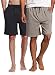 CYZ Collection CYZMen'sSleepShorts-BlackGreyMelange2PK-L