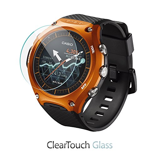 Casio WSD-F10 Screen Protector, BoxWave [ClearTouch Glass] 9H Tempered Glass Screen Protection for Casio WSD-F10