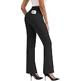 AVAMO Womens Dress Pants Straight Leg High Waisted Pull On Stretchy Work Pants Business Casual Slacks Office with Pockets