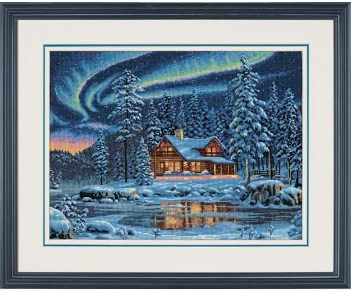 Dimensions 35212 "Aurora Cabin" Counted Cross Stitch Kit, Multi-Colour, Gray, 16'' x 12'' - Image 3