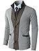 H2H Mens Casual Slim Fit Two-tone Herringbone Jacket Cardigans