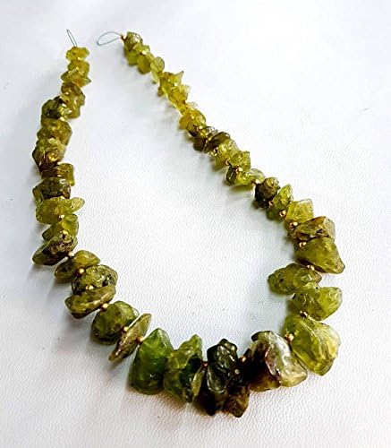 Grossular garnet Rough stone, 6 mm to 17 mm size rough, 12 inch strand
