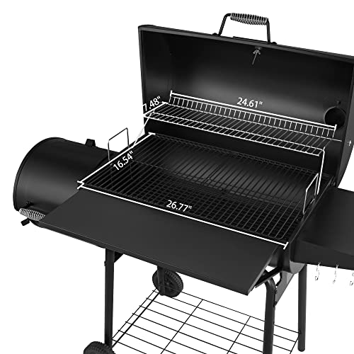 Royal Gourmet CC1830SC Charcoal Grill Offset Smoker with Cover, 811
