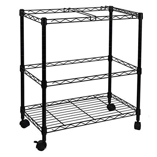 HomVent 2-Tier Metal Rolling File Cart Mobile File Cart Portable File Cart with Wheels (60 x 32 x 70cm)