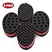 Big Holes Hair Brush Sponge Twist Wave Barber Tool For Dreads Afro Locs Twist Curl Coil Black(4 Packs)