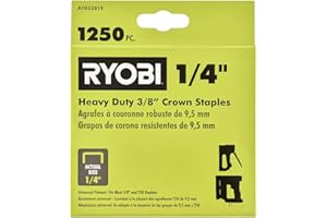 RYOBI 3/8-inch X 1/4-inch Heavy Duty Crown Staples (1,250-Piece)