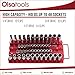 Socket Organizer Tray | Red Tray with Black Clips | Holds 48 Pcs Sockets | Professional Quality Tools Organizer | by Olsa Tools