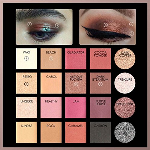 Eyeshadow Palette,Putars Sexy 20 Colors Pearlized Color Eyeshadow Powder Eye Shadow Palette Set Professional Cosmetic Black