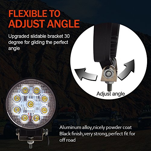 LED Pods 4 Inch Light Bar SAFEGO 2Pcs 27W Waterproof Flood Beam Cree Chips LED Bar Work Light Super Bright Off Road Light Driving Fog Lamp for Truck ATV UTV Jeep Boat Tractor Tacoma 4X4,1Year Warranty - Thumbnail 4
