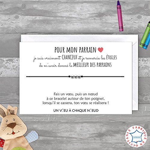 Uvacn Carte De Voeux Filleul Pour Mon Parrain Anniversaire Idee Cadeau Parrain Bapteme Enveloppe Bracelet Porte Bonheur 3 Billes Inox Communion Noel Fabrique En France Fournitures De Bureau Carte De Vœux Et Enveloppes