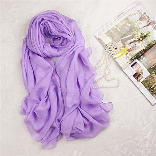 Museya 180*150cm Womens Long Soft Silk Scarf Shawl Stole Wrap (Violet)