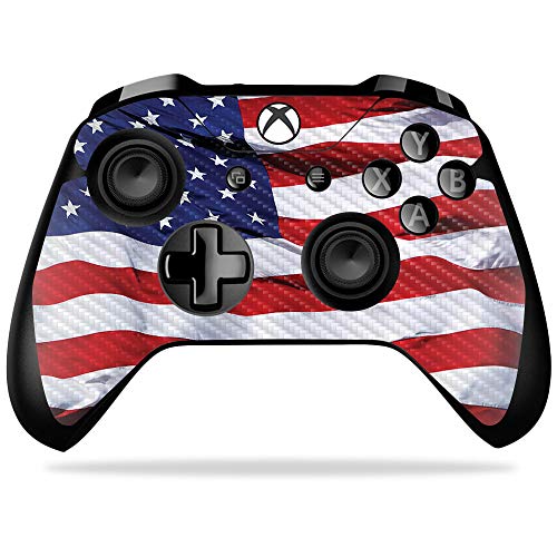 MightySkins Carbon Fiber Skin for Microsoft Xbox One X Controller - American Fl…
