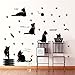 Amaonm Removable DIY Cute Cartoon Black Cat Wall Decor Kids Room Wall Sticker Lovly Playing Cat Wall Decals Peel Stick for Girls Children Bedroom Classroom Nursery Room Wall Corner (3360cm)