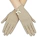 Women Dots Sun Uv Protection Outdoor Cotton Driving Gloves,Camel