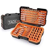 50Pcs Drill Bits Set, DDS01 12 Titanium Drill Bits set, 20 Screwdriver Bits, 16 Screw Extractor and 1 Magnetic Extension Bits Holder for All Brands High Torque Drills, with Patented Solid Case