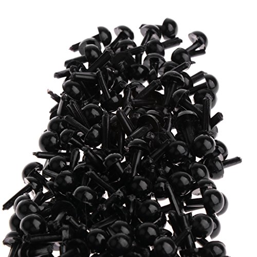 MagiDeal 400pcs Plastic Safety Eyes Craft Eyes for Doll Puppet Bear Plush Animal Felting Toy Arts Making 5MM 6MM Black - Thumbnail 3