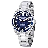 Stuhrling Original Men's 515.03 Aquadiver Regatta Endeavor Swiss Quartz Date Blue Dial Dress Watch