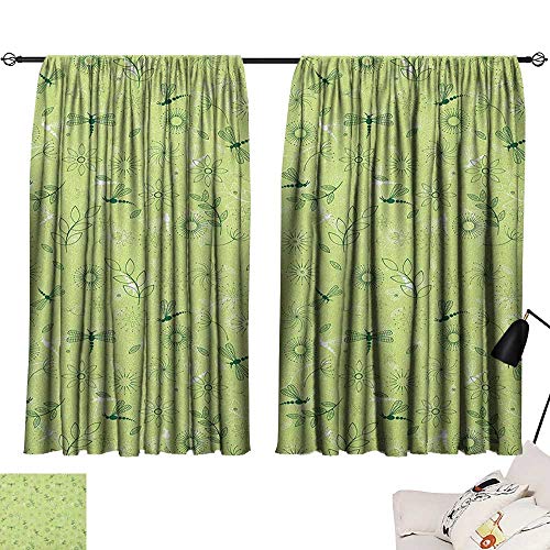 Josepsh Dragonfly Household Darkening Curtains Flowers And