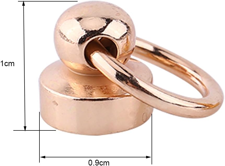 GLOGLOW 10pcs Solid Brass Round Button Studs, Pacifier Shape Rivet Studs Screw Back Round Ring Leather Crafts Accessories Gold - Image 3