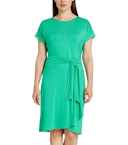 Chaps Women's Floral Surplice Sheath Dress, Blue Floral. Medium at Amazon Women's Clothing store