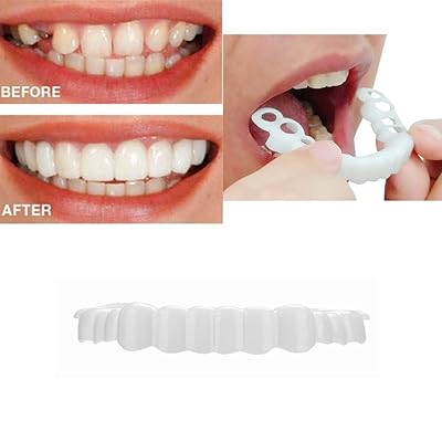2Pcs Comfort Fit Flex Cosmetic Teeth Denture Teeth Top Cosmetic Veneer 1PC Bottom 1PC Adhesive