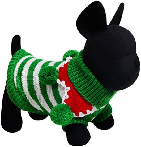Small/Medium Dog Sweater Red Striped 2 Legs Cold Weather Jackets Pet Clothes