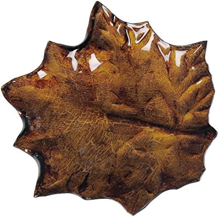 Indian Handicrafts Leaf Decor Glass Dish