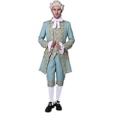 CosplayDiy Men's 18th Century Court Suit Colonial Victorian British Military Uniform Elegant Men's Rococo Costume