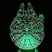 Multi-Colored 3D Millennnium Falcon Light Star Wars Wood Mood Lamp Lighting Gadget
