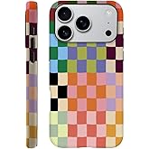 DAIZAG Case Compatible with iPhone 17 Pro,Fit Shockproof Cover for Women Girls,Checkerboard Gingham Plaids Bright