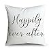 FabricMCC Cotton Linen Throw Pillow Cover - Happily Ever After - Home Decor - Wedding Gift - Cushion Cover 18 X 18 - Pillowcase for Couch