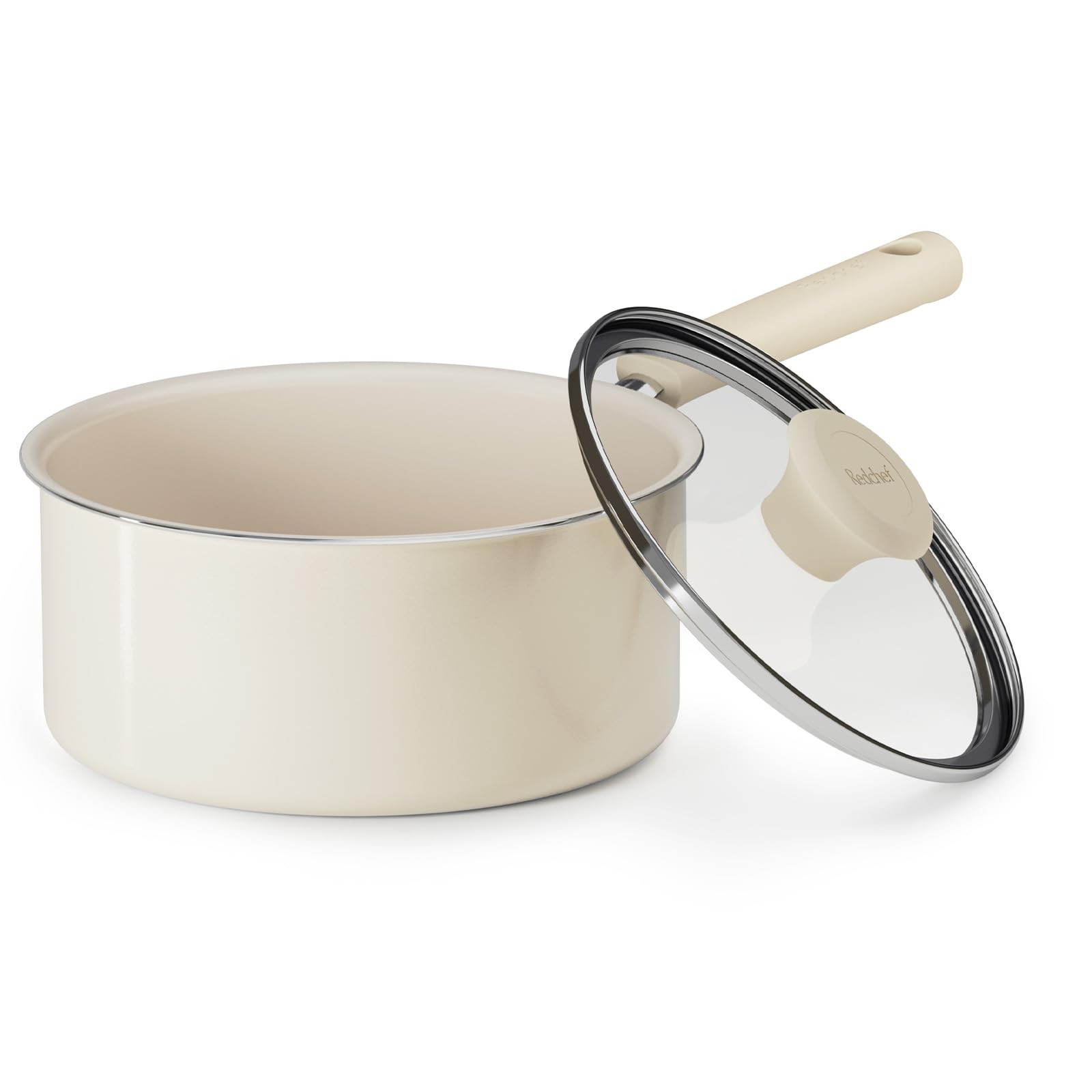 Redchef Ceramic Nonstick Saucepan with Lid, 3QT