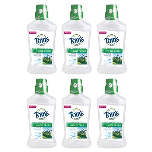 Tom's of Maine Wicked Fresh! Mouthwash, Mouthwash, Natural Mouthwash, Cool Mountain Mint, 16 Ounce, 6-Pack