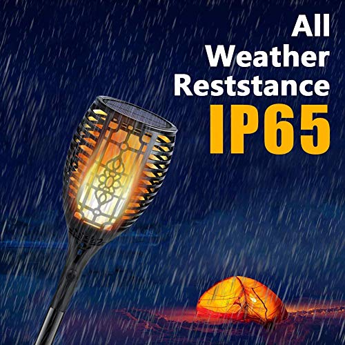 Toplife Torch Lights 3 Modes Waterproof Flickering Flames Solar Lights Outdoor 96 LEDs Landscape Decoration Lighting Dusk To Dawn Auto On/Off Solar Security Spotlight For Garden Patio Yard 2 Pack