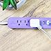 Novogratz x Globe 78391 Designer Series Surge Protector Power Strip, 3 Outlet, 2x USB Ports, Lavender