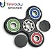 TeeJay Fidget Spinner by Premium Quality Tri Spinner - Perfect for ADHD EDC ADD Anxiety Autism and Boredom - Super Quite Focus Toy for Kids and Adults (Black/Multi Color with Ceramic Bearing)