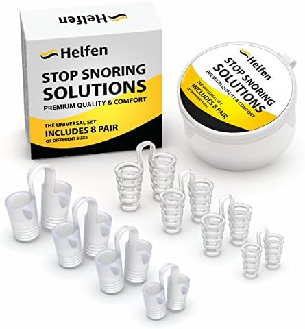 Anti Snoring Devices - Snoring Solution - Snore Stopper Set - Anti Snoring Solutions - 8 Anti Snoring Nose Vents - Anti Snoring Device- Snoring Stopper Nasal Dilators - Snore Aids - Helfen