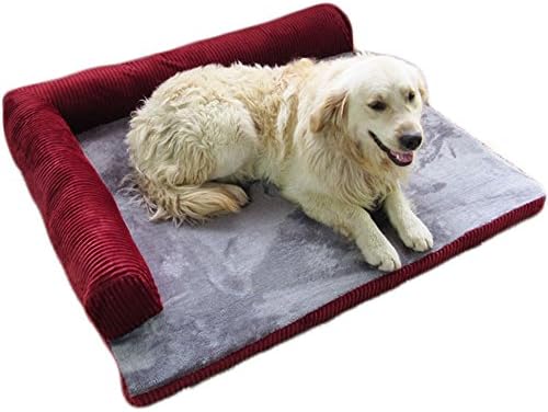 Quno Orversize Ultra-soft Washable Corduroy Sofa Cussion for Dog and Cat Red XL