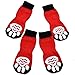 EXPAWLORER Double Side Anti-Slip Dog Socks 2 Pairs - Adjustable Pet Paw Protector with Strap, Traction Control Non-Skid for Indoor on Hardwood Floor Wear, Paw Protection for Puppy Dogs