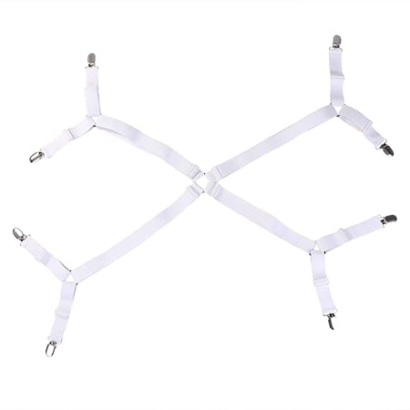 WINOMO Bettlakenspanner verstellbar Kreuzmuster (Weiß)