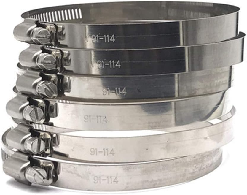 FUJIE 6 Pcs Metal Hose Clip 91-114mm Diameter Adjustable Stainless Steel Ducting Clamps for Flexible Hose - Image 4